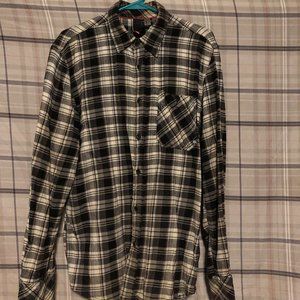 Element L Wht/Blk Plaid LS Shirt